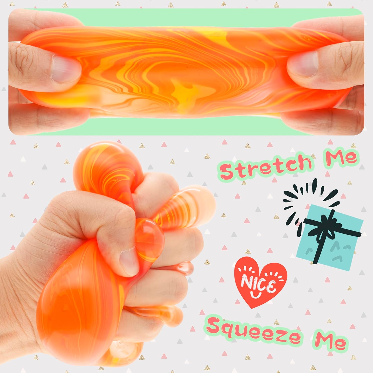 NeeDoh Nice Cube – Solid Squish – Yellow & Orange - Image 6
